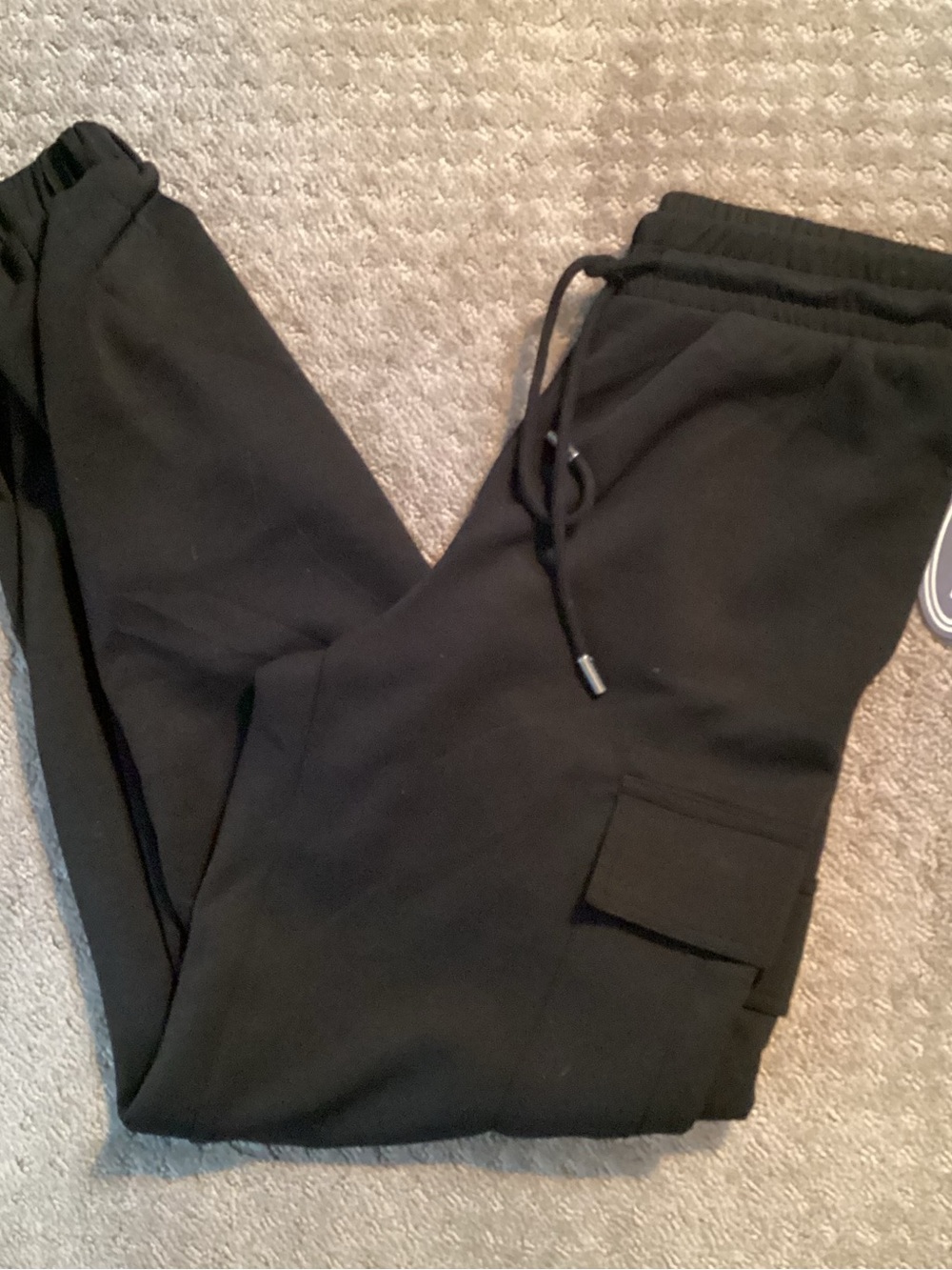 Scoop 🆕 Scuba Black Half-Zip Sweatshirt & Cargo Jogger Set, light fabric, XS - Picture 3 of 15